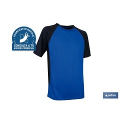 CAMISETA TRANSPIRABLE MODELO PILOTE AZUL-NEGRA 160 g/m2 TALLA-M