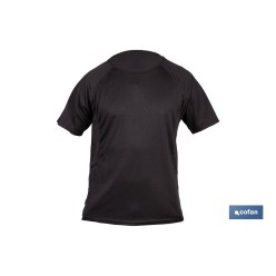 CAMISETA TRANSPIRABLE MODELO PILOTE NEGRA 160 g/m2 TALLA-M