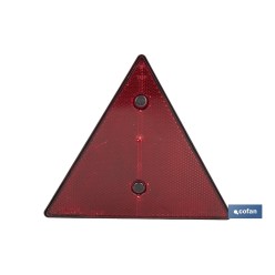 CATADIÓPTRICO TRIANGULAR ROJO 155 X 137 MM CON AGUJERO Y TORNILLOS