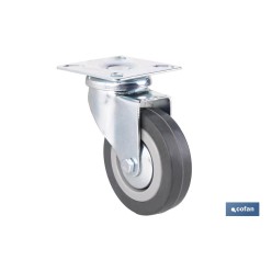 RUEDA GOMA/GRIS PLACA Ø75X22MM Venta unitaria