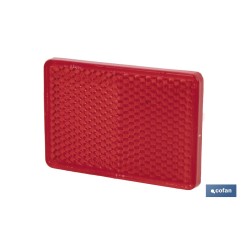 CATADIÓPTRICO RECTANGULAR ROJO 56 X 39 MM CON ADHESIVO