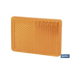 CATADIÓPTRICO RECTANGULAR ÁMBAR 56 X 39 MM CON ADHESIVO