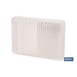 CATADIÓPTRICO RECTANGULAR BLANCO 56 X 39 MM CON ADHESIVO