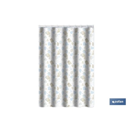 CORTINA DE BAÑO MARINA POLIÉSTER 220 X 200 CM