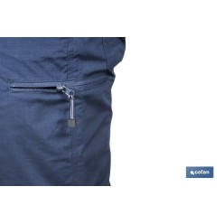 BERMUDAS DE TRABAJO TYR ELASTANO 215 G/M2 AZUL MARINO CON DETALLES GRISES TALLA 64