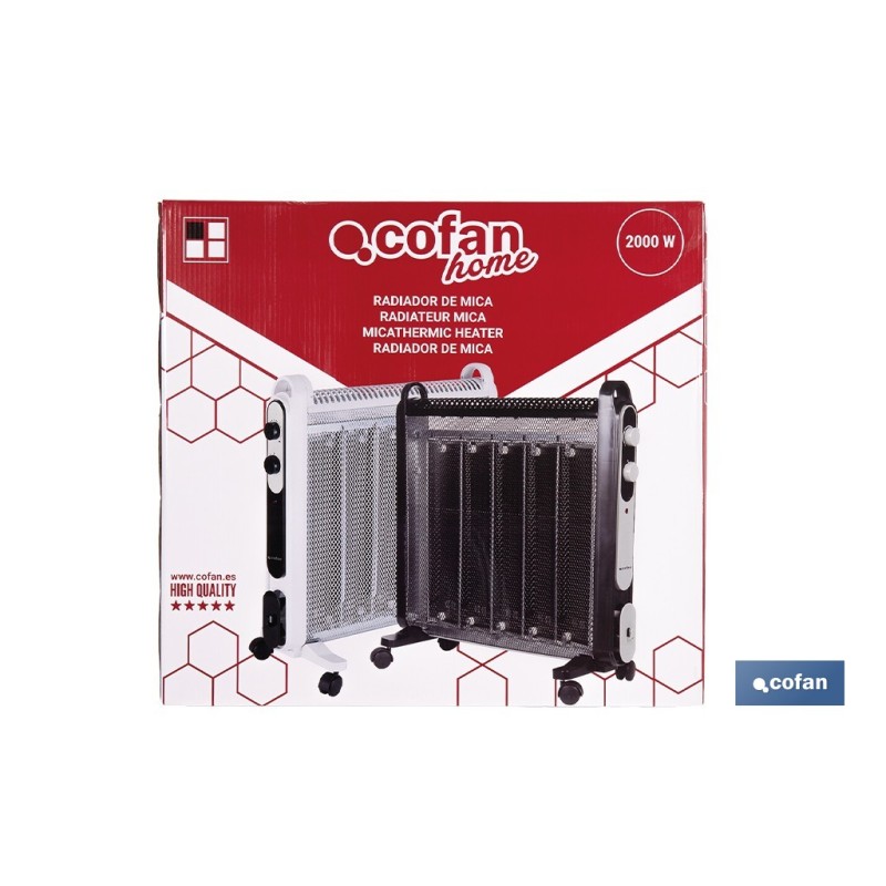 RADIADOR DE MICA BLANCO MODELO ASTANA 2000W