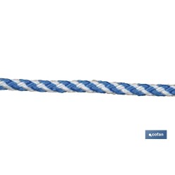 CUERDA HELICOIDAL 10MM 50 M. BCO/AZUL
