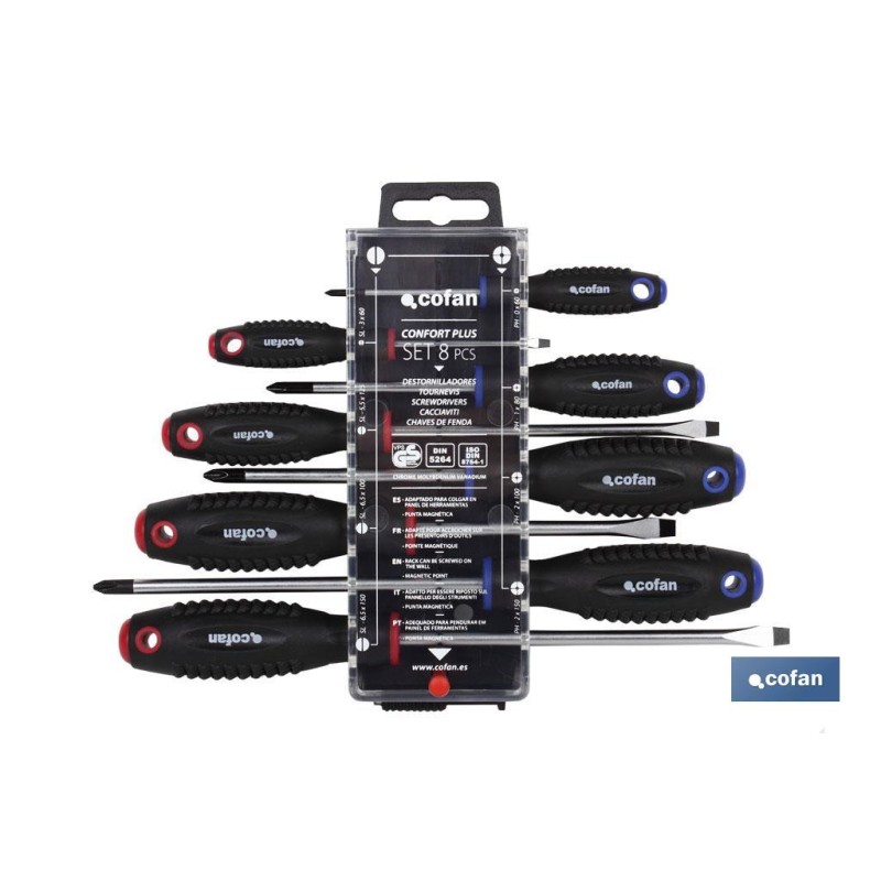 DISPLAY DESTORNILLADORES PLANO-PHILLIPS 8 PCS.