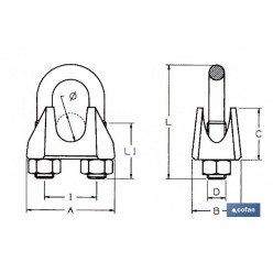 SUJETACABLES DIN-741 ZINCADO M-24 venta unitaria