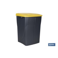 CUBO DE BASURA PARA RECICLAR 45 LITROS  COLOR AMARILLO 36.5 X 36 X 51  CM