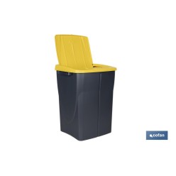 CUBO DE BASURA PARA RECICLAR 45 LITROS  COLOR AMARILLO 36.5 X 36 X 51  CM