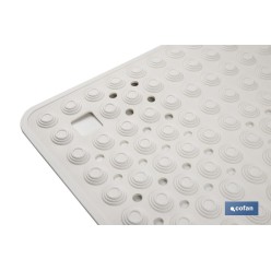 ALFOMBRA PLUS ANTIDESLIZANTE CON VENTOSAS BAÑERA/ DUCHA BLANCO 60 X 60 cm