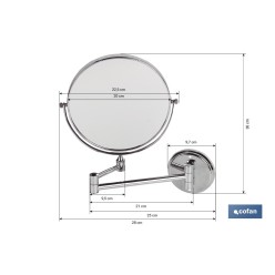 ESPEJO REDONDO BAÑO AUMENTO 3x GAMA LAGOA INOX 304