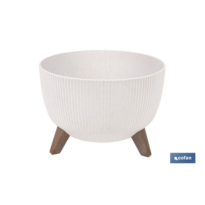 MACETA CON PATAS Y FILTRO DE DRENAJE COLOR BLANCO WPC Ø 290 X 230 MM 9,3 L venta unitaria