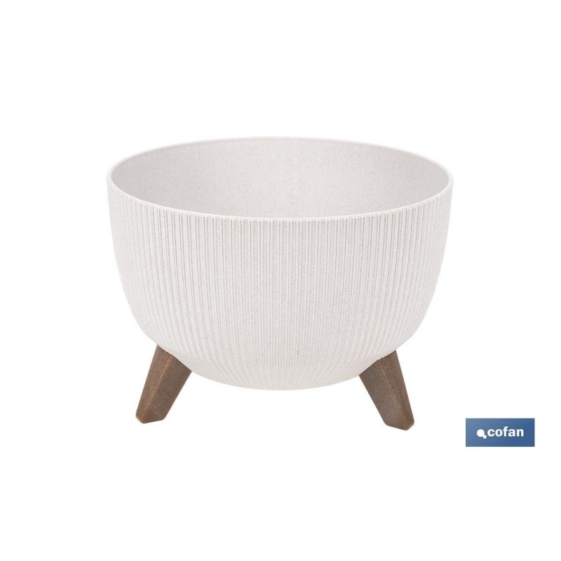 MACETA CON PATAS Y FILTRO DE DRENAJE COLOR BLANCO WPC Ø 395 X 255 MM 21 L venta unitaria