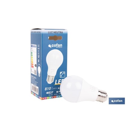 BOMBILLA CLASIC SENSOR E27 8.5W 810LM 4000K