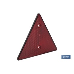 CATADIÓPTRICO TRIANGULAR ROJO 155 X 137 MM CON AGUJERO Y SIN TORNILLOS