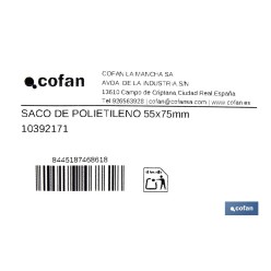 PACK 10 SACOS DE POLIETILENO 550 X 750 MM