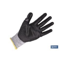 GUANTE ANTICORTE ULTRA LIGERO IMPREGNADO PU NEGRO T-7 VENTA UNITARIA