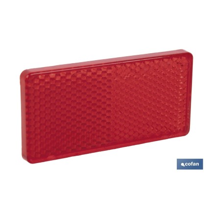 CATADIÓPTRICO RECTANGULAR ROJO 71 X 35 MM CON ADHESIVO