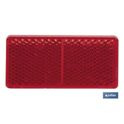 CATADIÓPTRICO RECTANGULAR ROJO 71 X 35 MM CON ADHESIVO