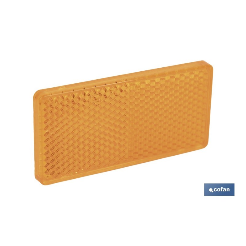 CATADIÓPTRICO RECTANGULAR ÁMBAR 71 X 35 MM CON ADHESIVO