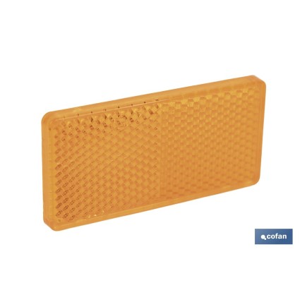CATADIÓPTRICO RECTANGULAR ÁMBAR 71 X 35 MM CON ADHESIVO