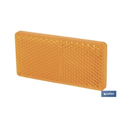 CATADIÓPTRICO RECTANGULAR ÁMBAR 71 X 35 MM CON ADHESIVO