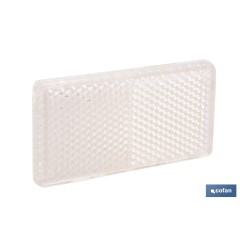 CATADIÓPTRICO RECTANGULAR BLANCO 71 X 35 MM CON ADHESIVO