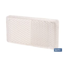 CATADIÓPTRICO RECTANGULAR BLANCO 71 X 35 MM CON ADHESIVO