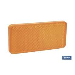 CATADIÓPTRICO RECTANGULAR ÁMBAR 94 X 44 MM CON ADHESIVO