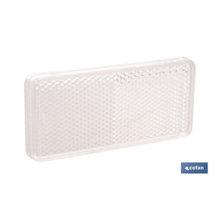 CATADIÓPTRICO RECTANGULAR BLANCO 94 X 44 MM CON ADHESIVO