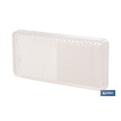 CATADIÓPTRICO RECTANGULAR BLANCO 94 X 44 MM CON ADHESIVO