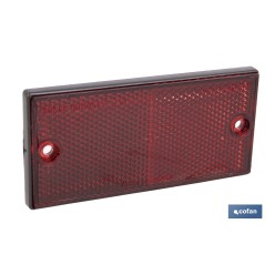 CATADIÓPTRICO RECTANGULAR ROJO 106 X 50 MM CON AGUJERO SIN TORNILLO