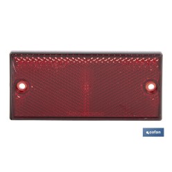 CATADIÓPTRICO RECTANGULAR ROJO 106 X 50 MM CON AGUJERO SIN TORNILLO