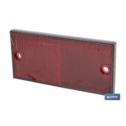 CATADIÓPTRICO RECTANGULAR ROJO 106 X 50 MM CON AGUJERO SIN TORNILLO