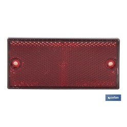 CATADIÓPTRICO RECTANGULAR ROJO 106 X 50 MM CON AGUJERO SIN TORNILLO CON ADHESIVO