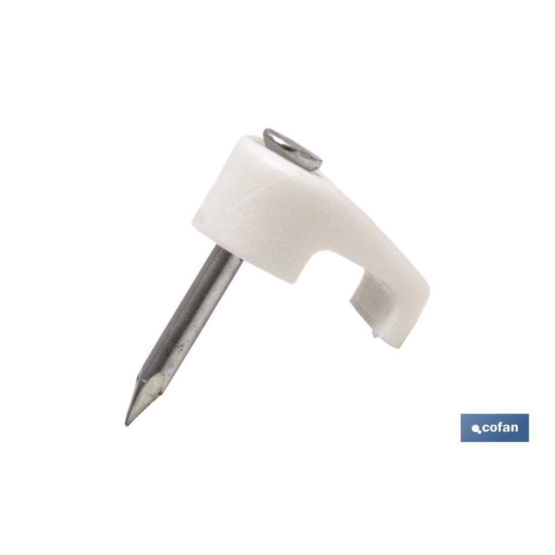 GRAPA PLÁSTICO CABLE PLANO 9,3X5MM Venta unitaria