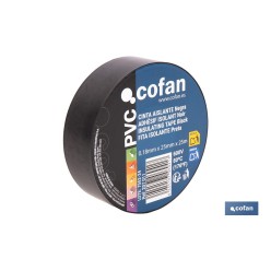 CINTA AISLANTE 180 MICRAS NEGRA 25 MM X 25 M