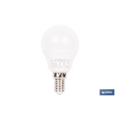 BOMBILLA LED ESFÉRICA E14 6.5 W 806 LM 6500 K