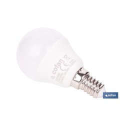 BOMBILLA LED ESFÉRICA E14 6.5 W 806 LM 6500 K