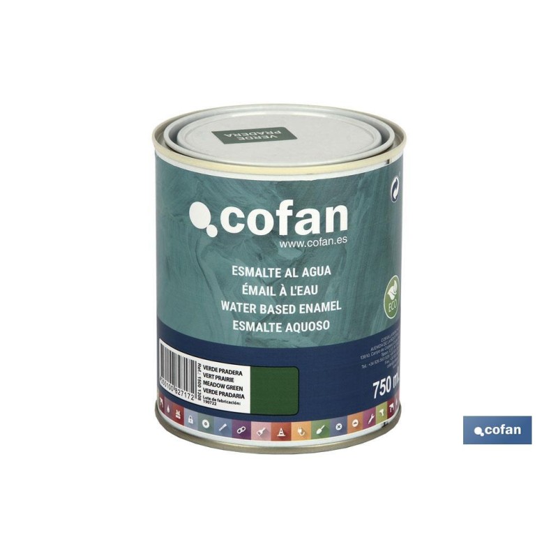 ESMALTE AL AGUA (750 ML) VERDE PRADERA BRILLO