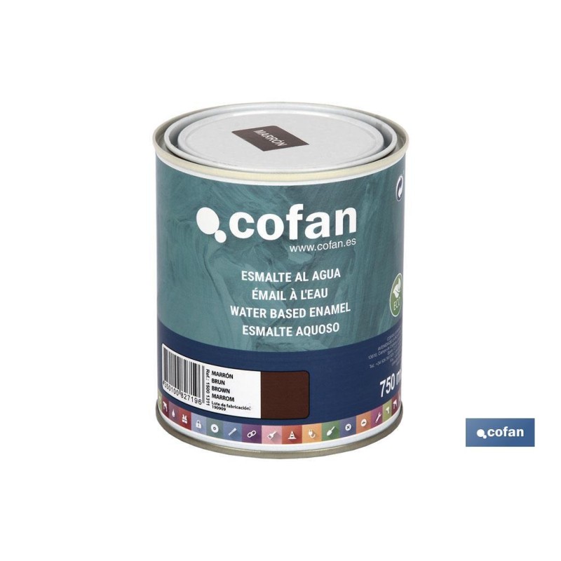 ESMALTE AL AGUA (750 ML) MARRÓN BRILLO