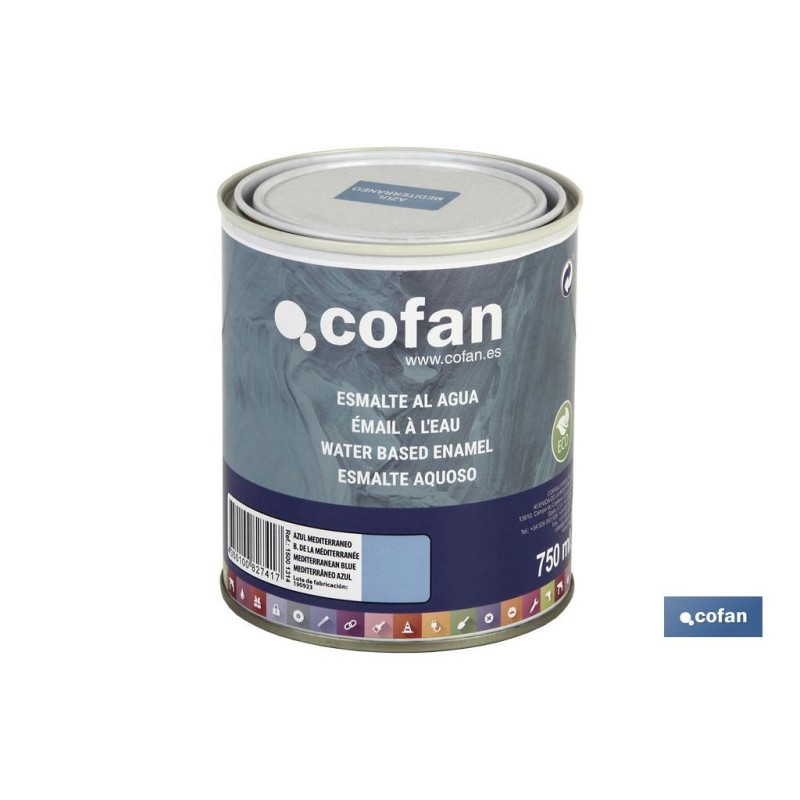 ESMALTE AL AGUA (750 ML) AZUL MEDITERRANEO BRILLO