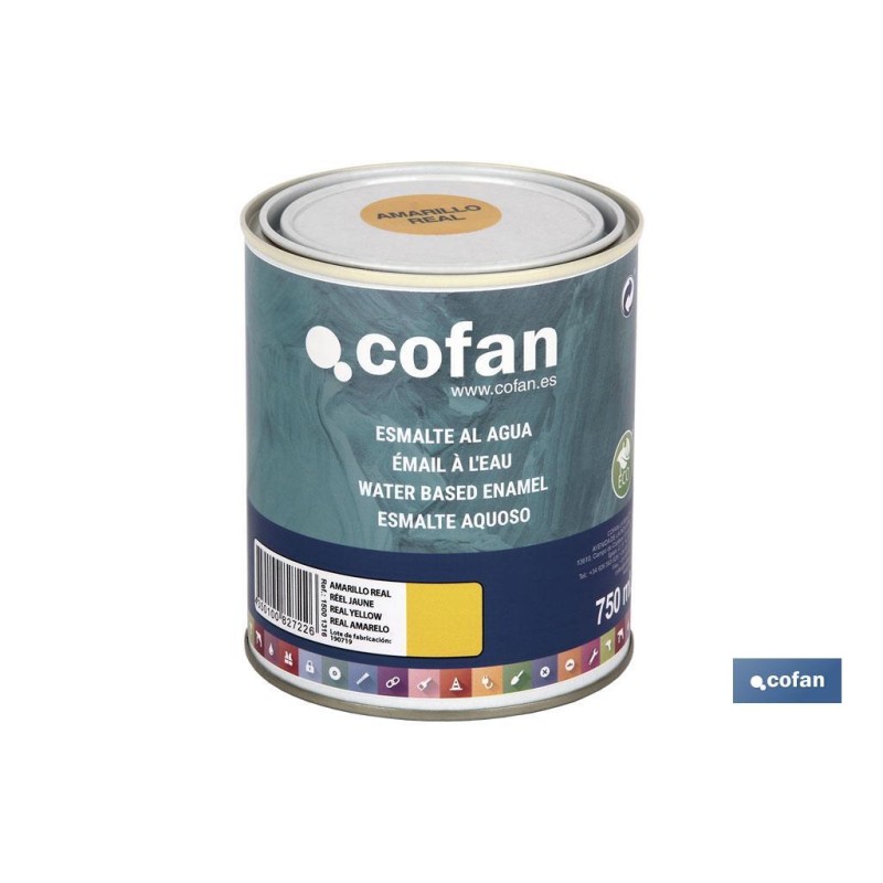 ESMALTE AL AGUA (750 ML) AMARILLO REAL BRILLO