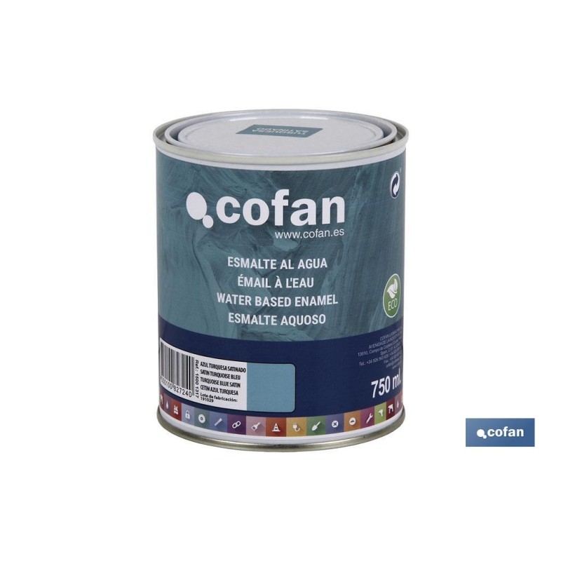 ESMALTE AL AGUA (750 ML) AZUL TURQUESA SATINADO