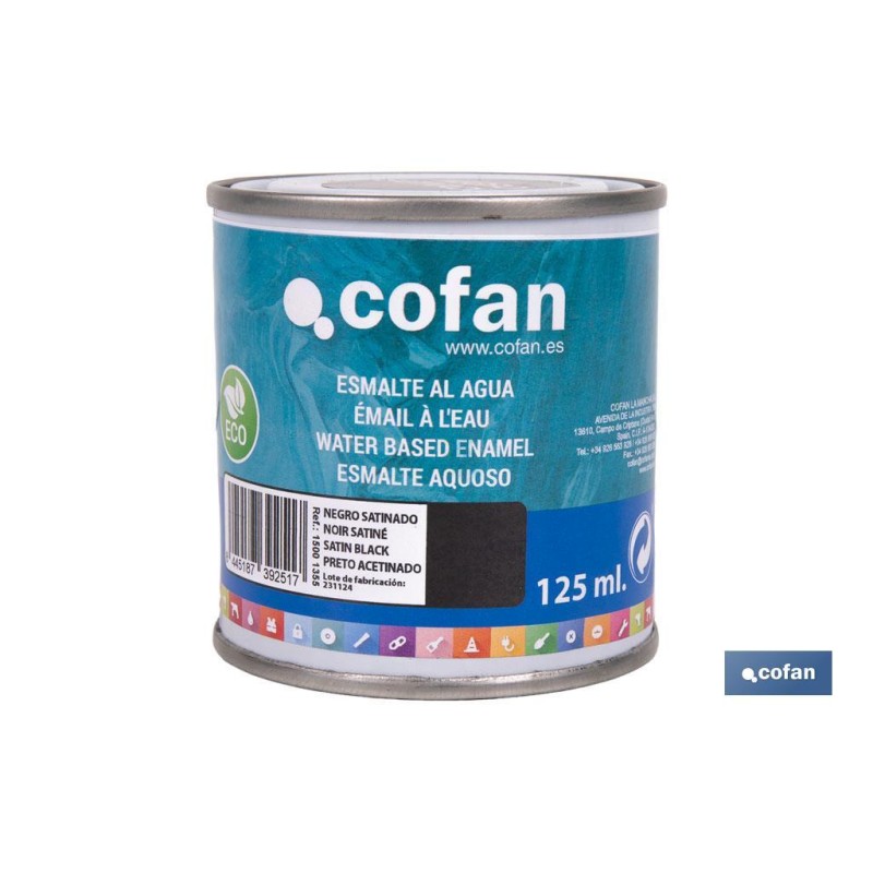 ESMALTE AL AGUA (125 ML) NEGRO SATINADO
