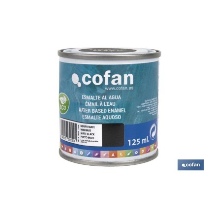 ESMALTE AL AGUA (125 ML) NEGRO MATE