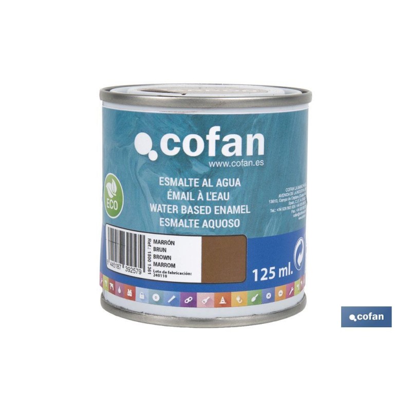 ESMALTE AL AGUA (125 ML) MARRÓN BRILLO
