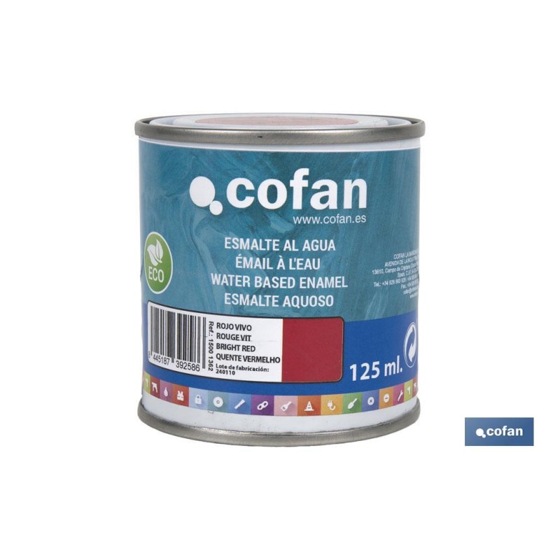 ESMALTE AL AGUA (125 ML) ROJO VIVO BRILLO